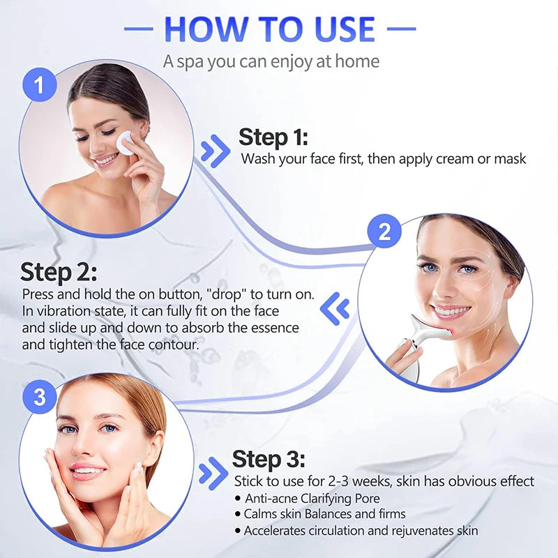 Glowvera™ Red light therapy face & neck lift wrinkle remover tighten massager